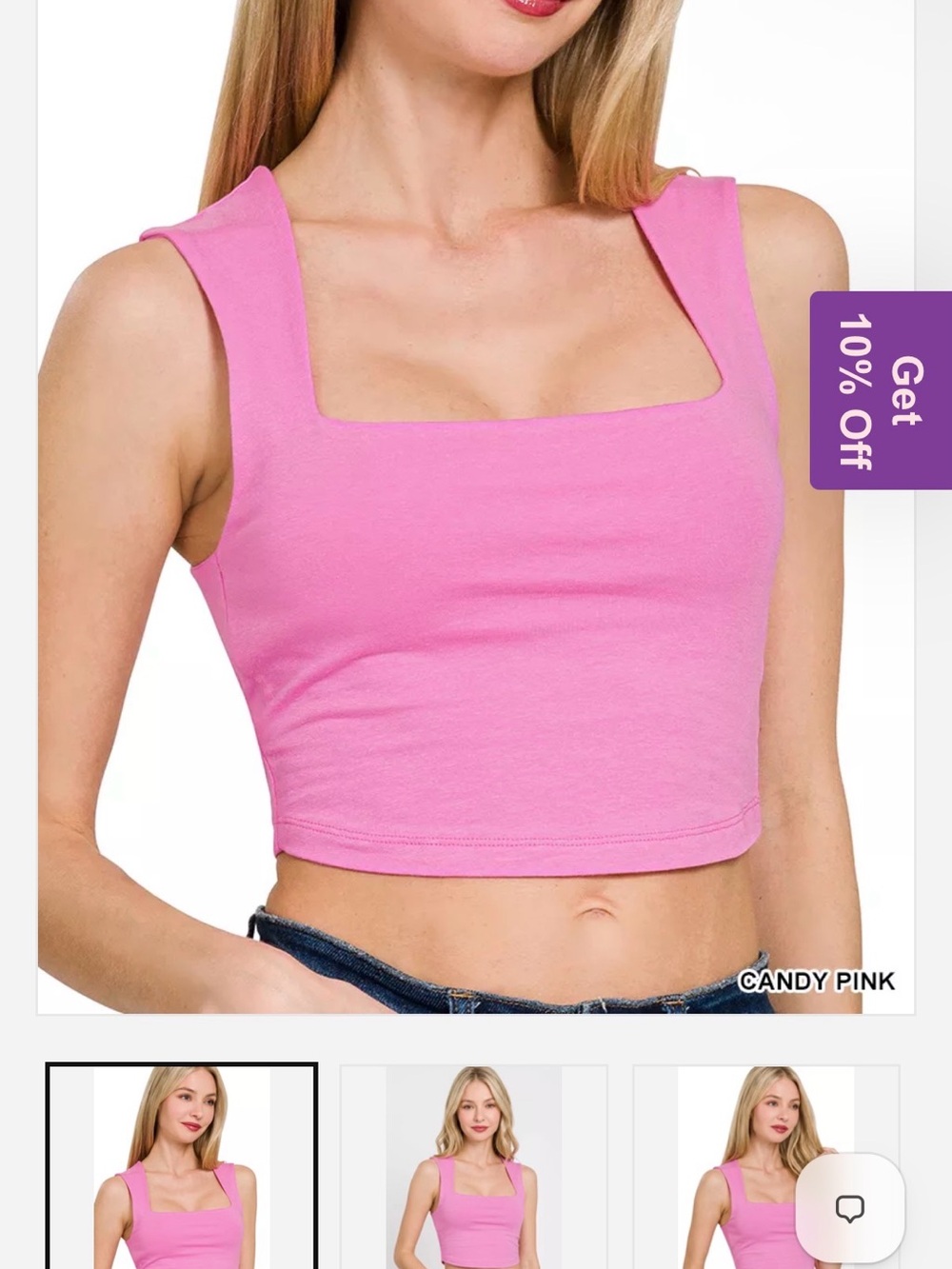 NWT 2  Zenana Square Neck Crop Tanks Blue and Black size Med